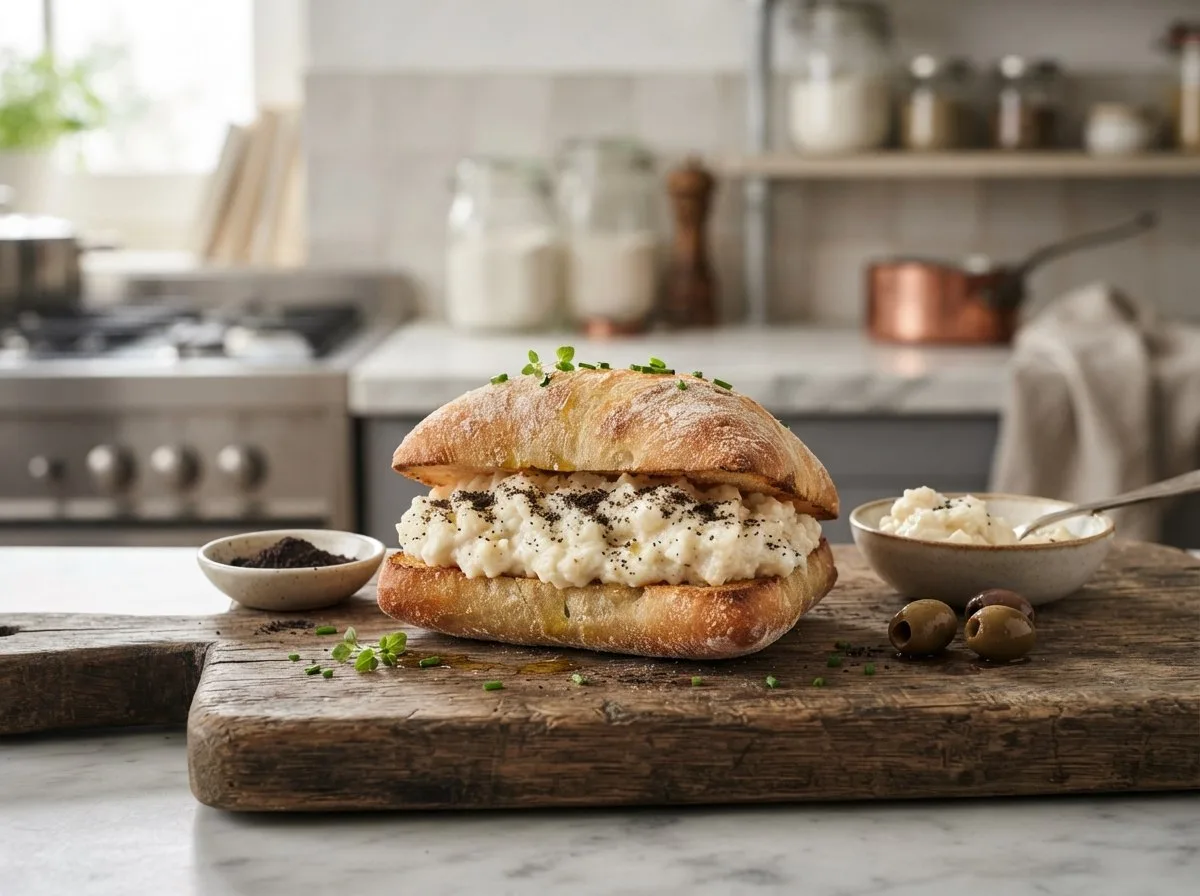 Panino gourmet baccalà mantecato